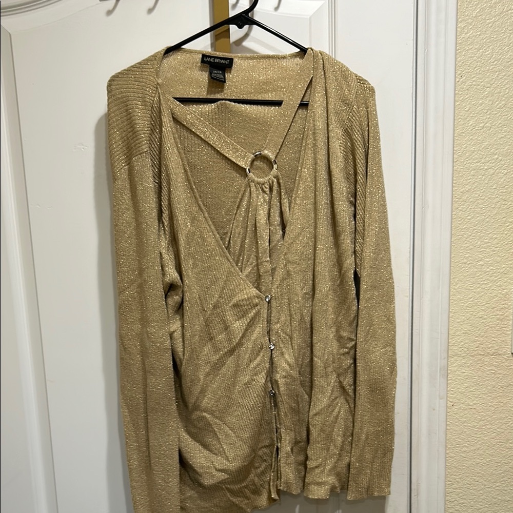 Lane Bryant gold long sleeve top 26/28